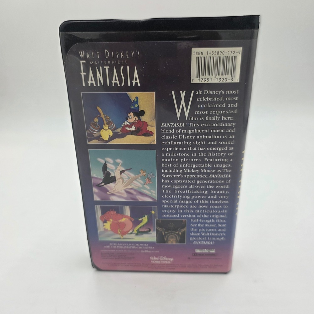Walt Disney Masterpiece Fantasia VHS 1132 Black Clamshell Case with Inserts - Picture 3 of 6